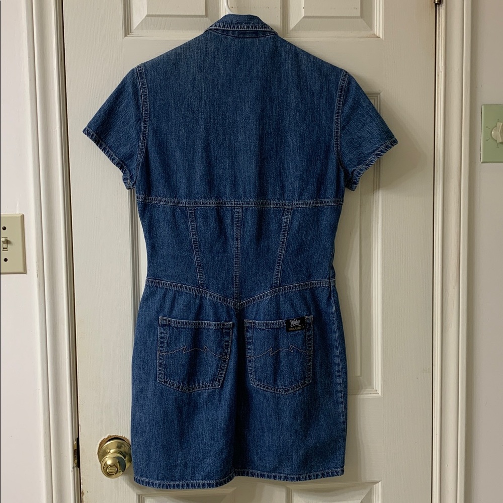 🌷3 for $25🌷Parasuco, US 11 (Juniors), Blue Denim Short Sleeve Front Zipper Dress - Picture 2 of 10